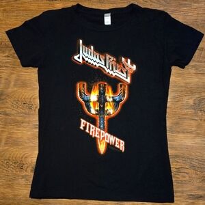 JUDAS PRIEST Firepower Tour Shirt Youth Large rare size fit Women's XS S 🔥🔥🔥